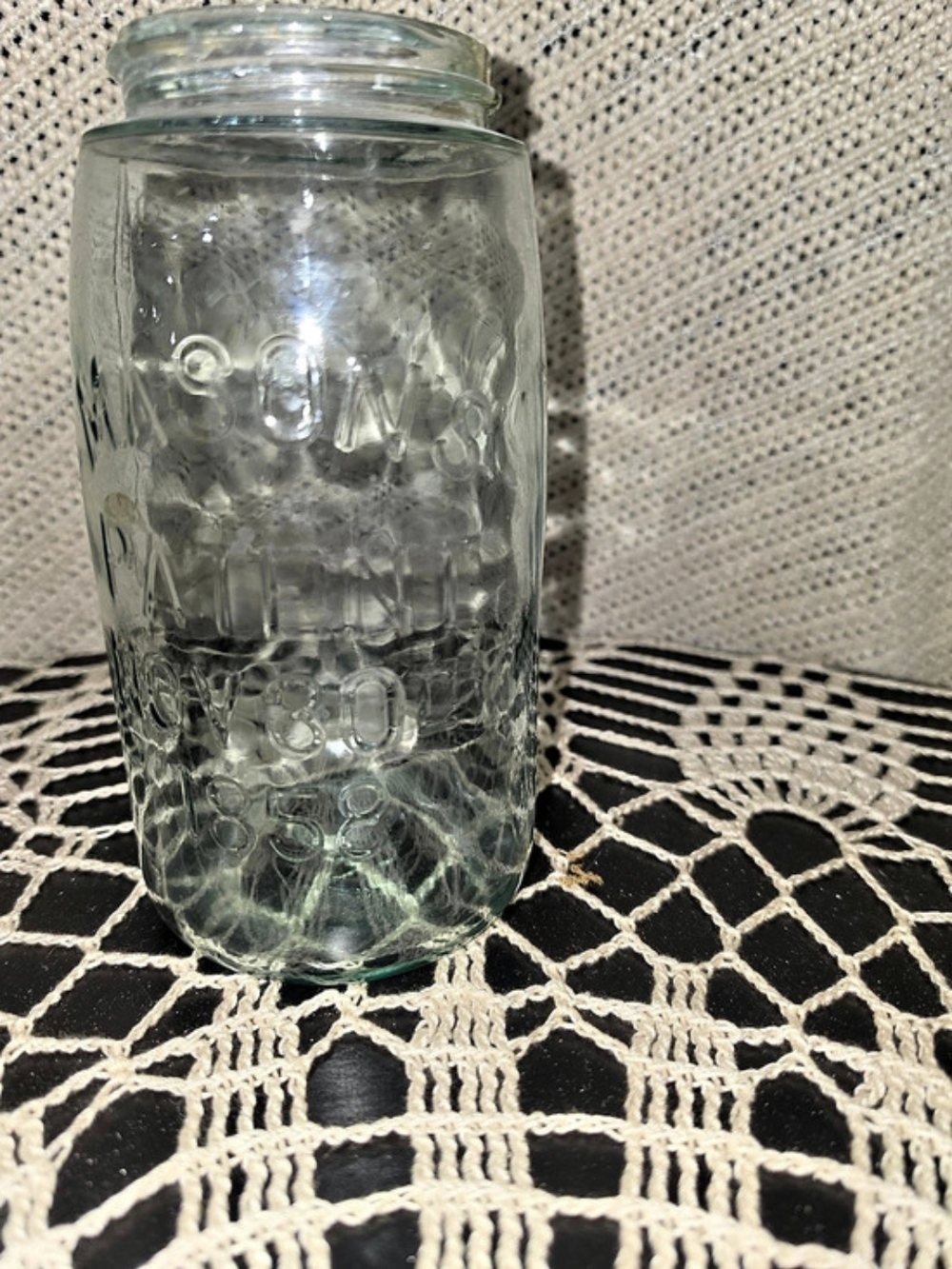 Mason's Patent Nov 30th 1858 Fruit Jar Clear